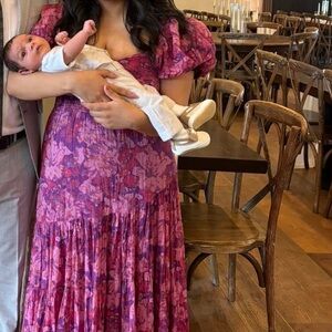 Free People Floral Pink Maxi Dress